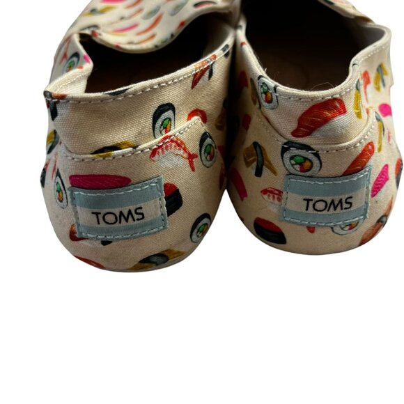 Toms Alpargata Women's Redondo Natural Sushi Dinner Print Shoes Size 8. - Picture 4 of 6